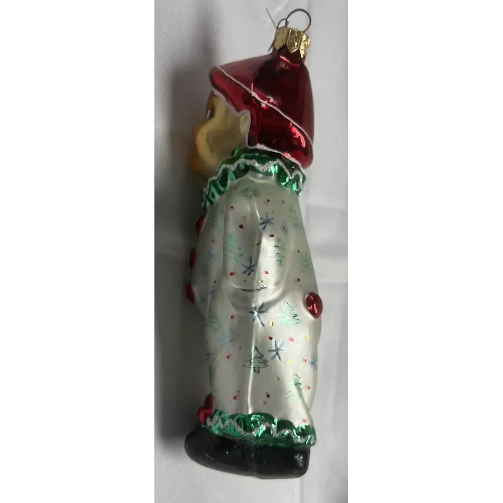 Vintage Radko Sweethearts Green Clown Christmas Ornament Creepy Eyes Rare‎